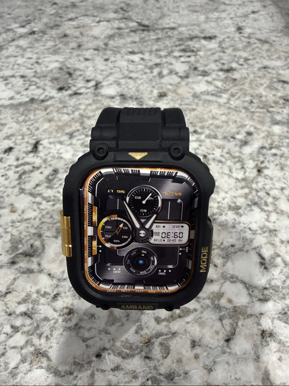 amBand Apple Watch Series 11/10 46mm Case & Band - Black Gold #32